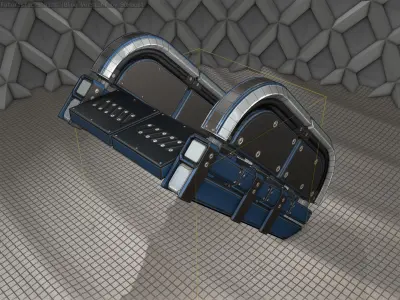 Sci-Fi Stairs - 30 - Blue Version  Low-poly 3D model