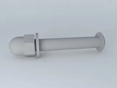 M 8 x 55 hex socket round head screw ISO 7380 Free 3D model