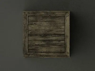 Realistic Wooden Box Free 3D model