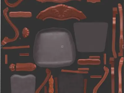 Antique Chair Low-poly 3D model shop