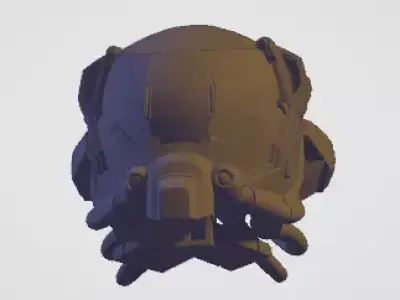 SciFi Respirator Helmet Mechanical Gas Mask 3D Model 3D model
