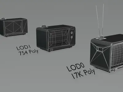 Old Tv  Low-poly 3D model