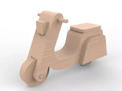 wooden scooter Free 3D model