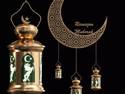 Chandelier Ramadan Kareem Low-poly 3D model