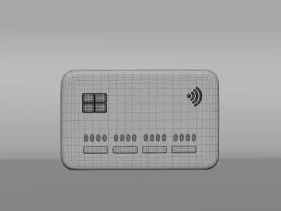 Cartoon Credit card 3D model Low-poly 3D model