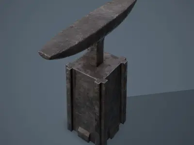 Medieval Blacksmith Long Anvil  Low-poly 3D model