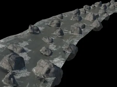 Procedural River Generator 3D model