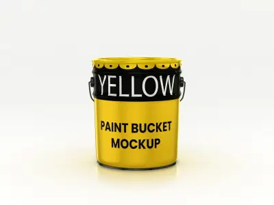 Metal Paint Bucket Mockup  3D model