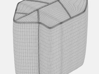 Leaf Stool With Contrasting Piping 3D model