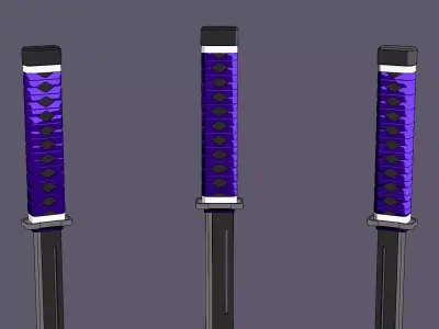 Stylized tanto made in blender 3D model