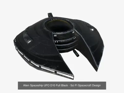 10 Alien Spaceships UFO Collection J Black - Spacecraft Design 3D Model Pack