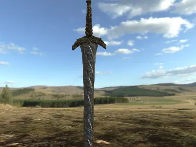 Legendary Greek sword Low-poly 3D model