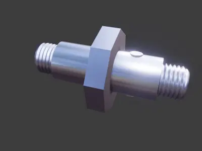 Thread Bearing Shaft Low-poly 3D model
