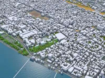 Kochi Kerala India 40km AI Low-poly 3D model