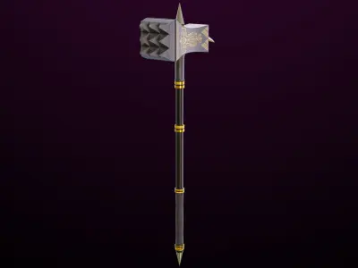 Battle Hammer03 All PBR Unity UE Textures Included Low-poly 3D model