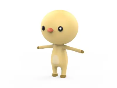 Stylized Character 001 Chicken Low-poly 3D model