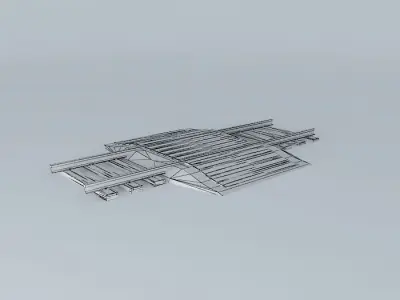 Eco Rail Track Walkover Old Wooden Split Sleepers Free 3D model