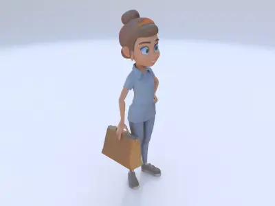 Retail Store Employee female 3D model