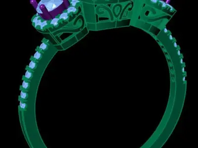 Gold ring 3D print model 22