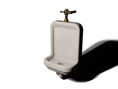 Modern Wall-Mounted Urinal Low-poly 3D model