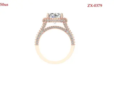 Solitaire Engagement Ring 3D print model 55
