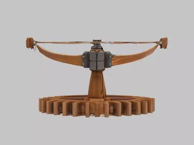 Detailed Wooden Crossbow 3D Model Low-poly 3D model