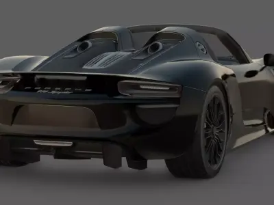 2015 Porsche 918 Spyder 3D Model  Hybrid Hypercar Revolution 3D model
