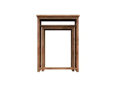 Mango Wooden Nesting Tables Low-poly 3D model