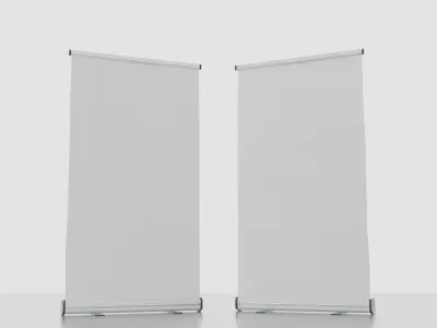  Banner Roll-up Stand Low-poly 3D model