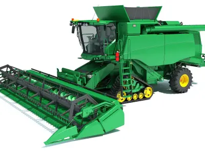 Tracked Combine Harvester 3D model
