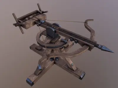 Crossbow wooden archery machine 3D model