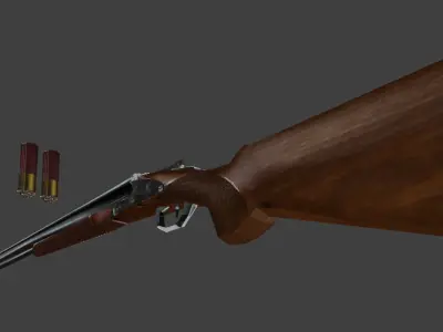 Low Poly CZ Sharp Tail 2 Shot Shotgun Modular Non-Rigged Free low-poly 3D model