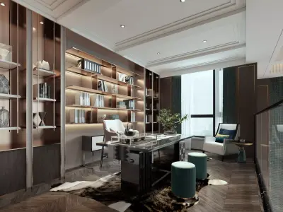 office room 3D model 5