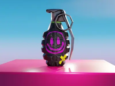 Graffiti Grenade Low-poly 3D model