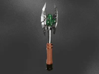 Double sided battle axe Low-poly 3D model