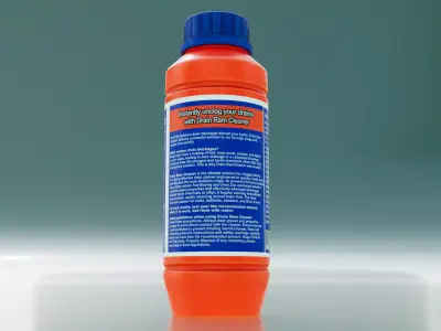Drain Cleaner Bottle Low poly 3d model  Low-poly 3D model