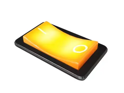 Yellow On Off Switch Button Free 3D model