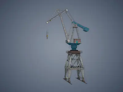 Dock crane Low-poly 3D model order