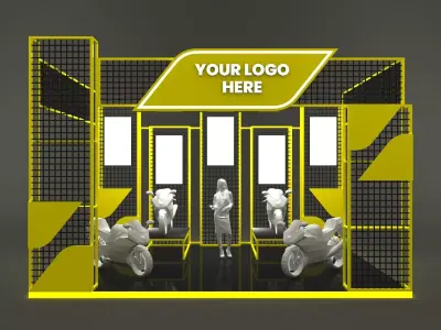 Modern Tradeshow Booth 6x6 m Motor Display 3D model
