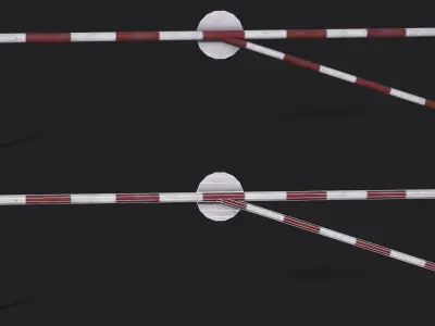 Set of 5 Checkpoint Barriers Low-poly 3D model