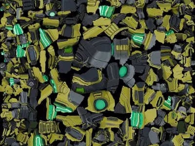 Futuristic Yellow Gun 3D model shop