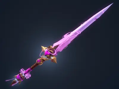 Heart Sword Low-poly 3D model