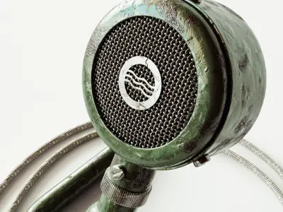 Vintage Antique Desk Microphone 3D model