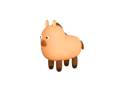 Low-Poly Horse Animated - Fun World Animal Low-poly 3D model