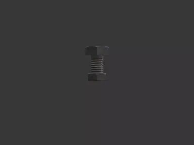 M3 Hex Bolts and Nuts with Rusty Iron Texture 3D model