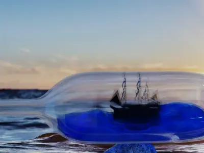 Ship in bottle 3D model
