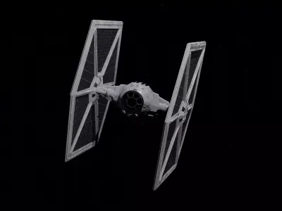 Realistic tie Fighter 3D model