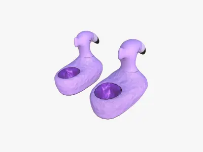 Slippers C04 Purple Flamingo - Costume Character Design Low-poly 3D model