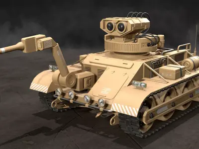 Robot Concept-3-Desert-Clean Low-poly 3D model