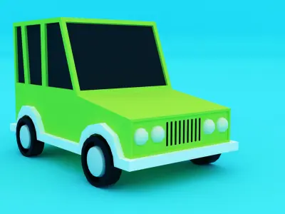 lowpoly jeep car 3D model